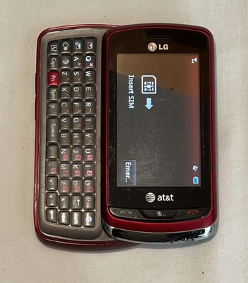 LG GR500 AT&T Cellular Slider Phone Red Black Tested Working  - Image 1 of 4
