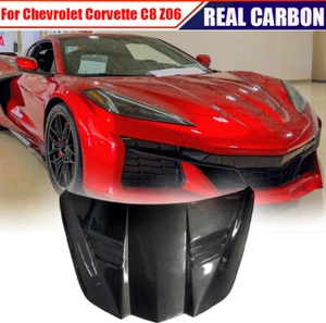 Cubierta del capó del capó del motor de carbono real para Chevrolet Corvette C8 Z06 2022-24 - Imagen 1 de 12