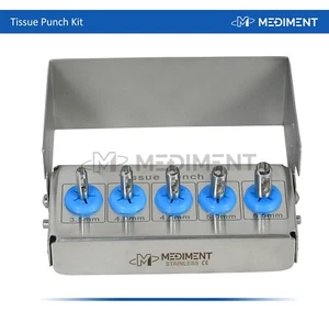 Dental Tissue Punch Kit 5pcs set Surgical Surgery FREE Bur Holder CE - Picture 1 of 4