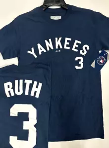 CAMISETA BABE RUTH NEW YORK YANKEES HOMBRE NOMBRE Y NÚMERO NUEVA CON ETIQUETAS - Imagen 1 de 1