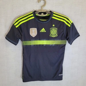 Adidas Spain Soccer Jersey FIFA World Cup Youth Small Black Green Athletic NWT - Picture 1 of 8