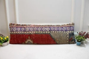 Vintage Long Lumbar Pillow, 12x36 inc Bedroom Design Pillow, Handmade Pillow, Lu - Picture 1 of 8