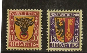 SUIZA YVERT 168/169* Mh Serie completa 2 Valores 1918 NL1623 - Picture 1 of 2