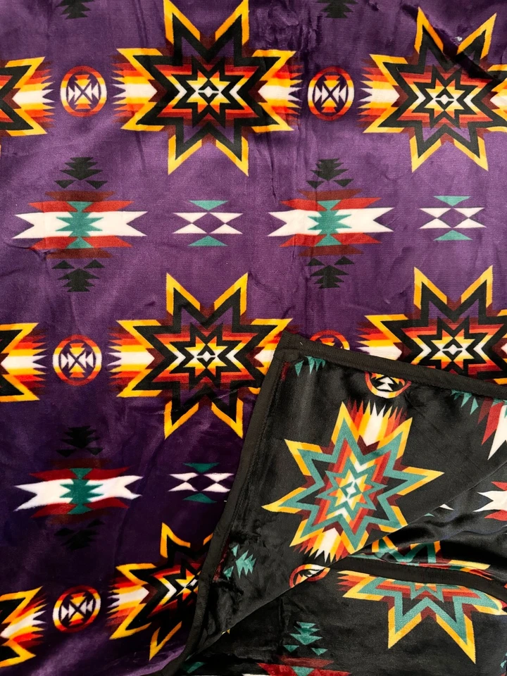 Southwest Native Design King Size Super Soft Plush Reversible  Blanket - Image 1 of 1