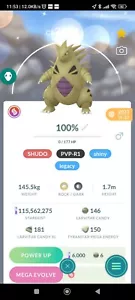 Glänzendes Tyranitarisches Vermächtnis (Smack Down) Pokemon Trade Go - Bild 1 von 3