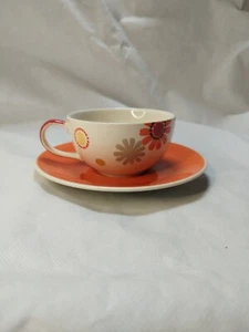 Whittard Of Chelsea Floral Mug And Saucer Orange And White - Picture 1 of 7