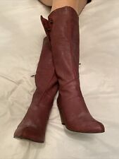 Fly Red Leather Knee High boots size 6 EUR 39 US 8
