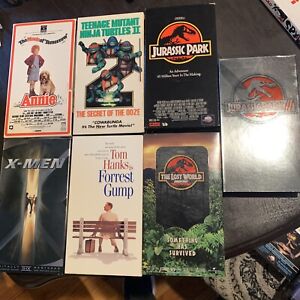7 VHS Bundle Lot Annie Tmnt X Men Forrest Gump Jurassic 1,2,3 Nice!