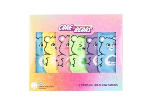 Care Bears Girls No-Show Socks 6 Pairs Shoe Size Medium, 10 1/2 - 4 - Picture 1 of 7