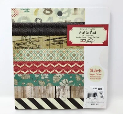 Crate Paper 36 sheets DIY SHOP 6 x 6 inch pad scrapbooking boy girl 680185 - Image 1 of 4