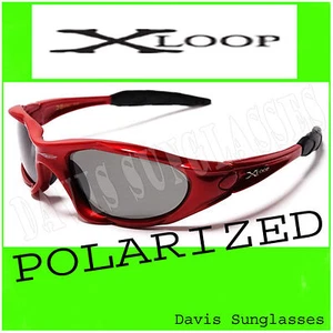 POLARIZED X Loop Sunglasses PZ0502 Davis C3 red sports wraps fishing smoke lens - Picture 1 of 1