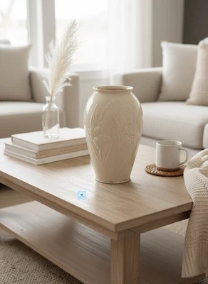 Jarrón vintage de los 80 elegante neutro para decoración del hogar - etiqueta de venta original de LENOX RARO Foto 1 de 4