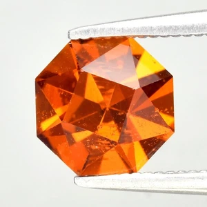 π 1.06ct 6x6mm Octagon Natural Orange Spessartite Garnet - Tanzania Gemstone - Picture 1 of 4