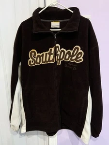 Vintage Southpole Fleece Full Zip Jacket Men’s XL Brown Urban Skater Hip Hop - Picture 1 of 8