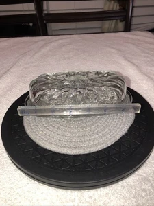 Vtg Anchor Hocking Crown Point Clear Glass Butter Dish Excellent    - (FR-7) - Picture 1 of 10