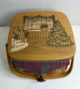 Longaberger Christmas Collection 2000 Edition Deck the Halls Basket w/ Lid RARE - Picture 1 of 15