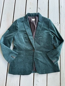 Chaqueta Blazer J.Crew Terciopelo Mujer Talla 6 (mediana) Verde Esmeralda Manga Larga - Imagen 1 de 8