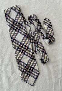 VTG 70s RIVETZ of BOSTON India Madras Cotton Tie Hahne & Co. Plaid 53/3.75" - Picture 1 of 7