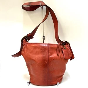 Coach Vintage 11422 Bleecker Tattersall Vachetta secchiello borsa a tracolla rossa - Foto 1 di 13