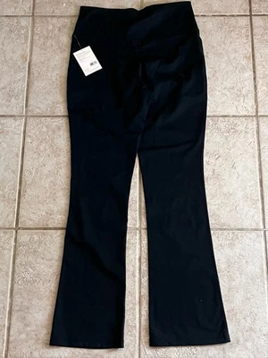 NWT Ladies Danskin Black High Waisted Flare Leg Nylon Spandex Leggings Size L - Image 1 of 4