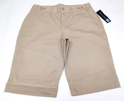 NWT Relativity Modern Fit Women's Shorts~SZ 12~Moccasin (Khaki)~Adjust Waist - Image 1 of 4