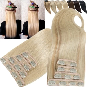 LIQUIDACIÓN Clip en Extensiones de Cabello Humano Grueso 4 piezas Remy Cabeza Completa Doble Dibujado - Imagen 1 de 30