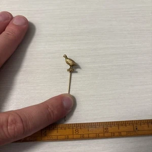 Dupont massiv Gold Wachtel Hut Anstecknadel Pin Wild Vogel Jagd Werbung - Bild 1 von 8