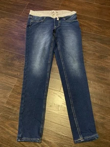 Girls SO Knit Jeggings Pants with Elastic Glitter Waist - Blue, Size 14 - Picture 1 of 3