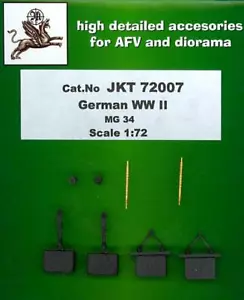 JK Resin 1/72 GERMAN WWII MG 34 MACHINE GUN Resin Set with Metal Barrel - Picture 1 of 1