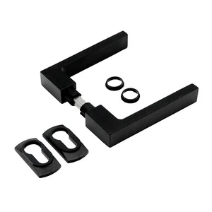 Türklinke aus Aluminium H115 x L120 - rechteckig, schwarz (komplett) - Bild 1 von 3
