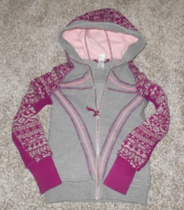 Ivviva by Lululemon Girl's Gray/Purple Zip Front Hooded Sweatshirt Size 6 - Picture 1 of 5