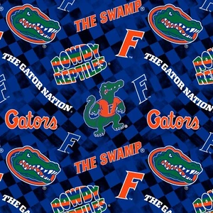 University of Florida Cotton Fabric-Florida Gators Check Allover-1370 - Picture 1 of 1