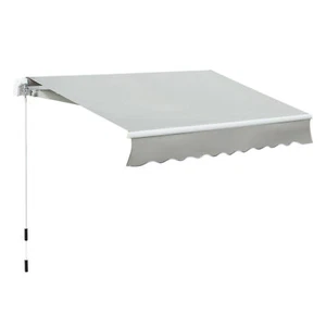 8' x 7' Retractable Sunshade Awning with Crank for Outdoor Porch Deck Window - Picture 1 of 11