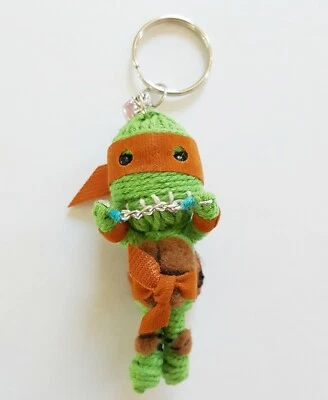 Llavero Tortuga Ninja Adolescente Mutante Voudú Cuerda Muñeca Llavero Naranja Mikey Mike Foto 1 de 4
