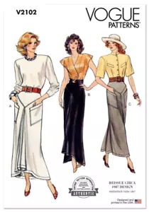 Vintage Vogue Muster 80er Design Neuauflage Damen Rock bodenlang V2102 Gr. 6 ~ 24 - Bild 1 von 11