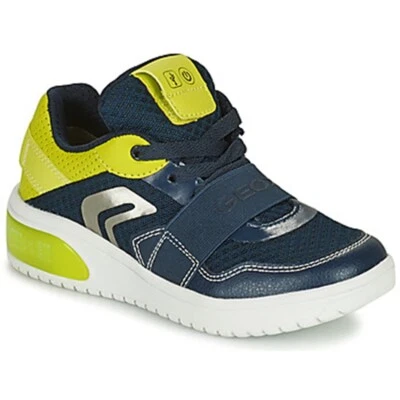 NUEVO CON ETIQUETAS Geox Respira Niños Xled Azul Marino/Lima Zapatos Deportivos Iluminados Talla 5 (Niño Grande) Foto 1 de 4