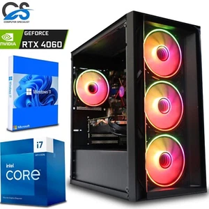 RTX Gaming PC Intel i7 14700F 32GB DDR4 NVIDIA RTX 5060 1TB + 1TB SSD Windows 11 - Picture 1 of 8