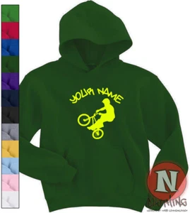 Personalised BMX Bike Hoodie kids Hoody cycling activity sports cool activewear - Picture 1 of 13
