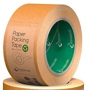 1 Roll Biodegradable Kraft Paper Postage Shipping Packing Tape 48mm x 50m, Brown