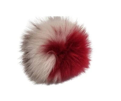 Berloque bolsa pom pom tingida pele de raposa genuína 4 polegadas nova com etiquetas - Imagem 1 de 2