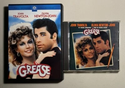 GREASE - DVD + CD Set - FREE S/H John Travolta, Olivia Newton-John Movie & Music - Image 1 of 4