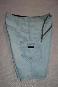 Pantalones cortos de tabla Hurley 42575-a con hebilla BKE carga azul natación talla 31 adultos hombre - Imagen 1 de 7