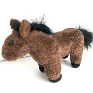 Aurora Wild Mustang BrownPlush Horse Squeeze ME Sounds gallop neighing 9” w/tail - Picture 1 of 9