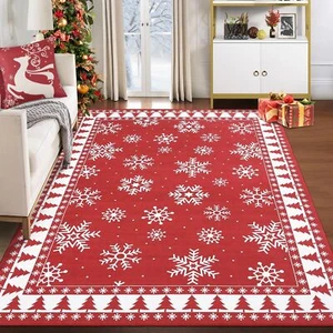 CAROMIO 8x10 Christmas Area Rug Bordered Machine Washable Rug Carpet Holiday ... - Picture 1 of 7