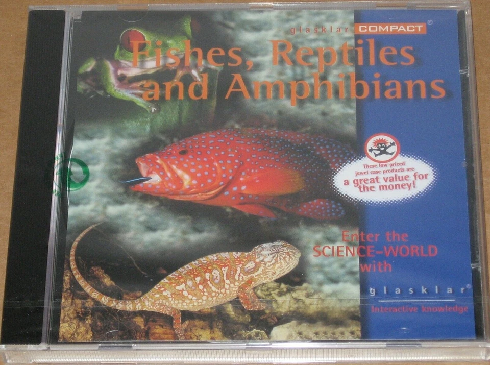 Glasklar Interactive Knowledge FISH REPTILES AMPHIBIANS New PC CD-ROM Free Ship! - Image 1 of 1