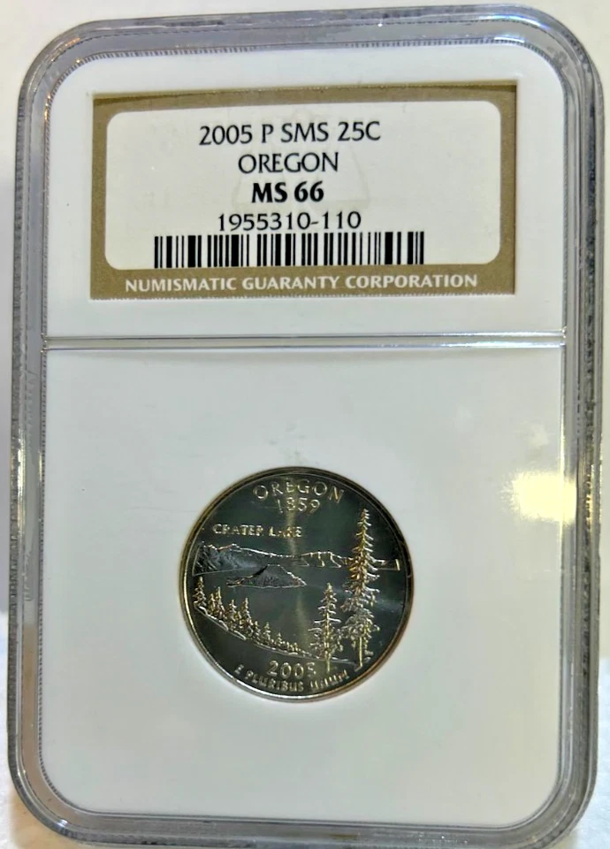 2005-P SMS Oregon Washington Quarter MS66 by NGC, Beautiful Bright White Coin - Image 1 of 4