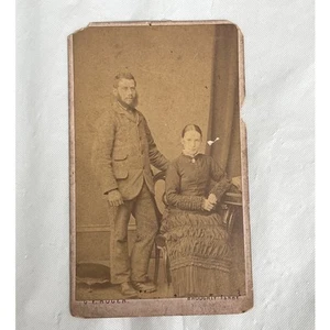 Vintage Photo Cabinet Card - Couple Portrait - BROOK ST BROUGHTY FERRY - Picture 1 of 11