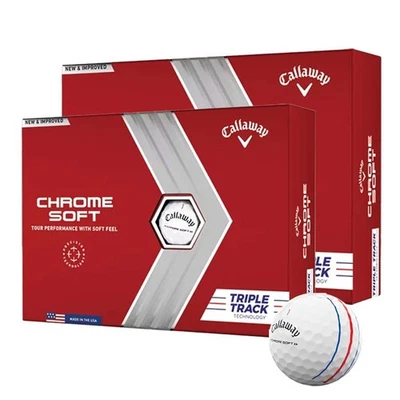 [NEW] 22 Callaway Chrome Soft Triple Track White Golf Balls - 2 / 4 / 6 Dozen