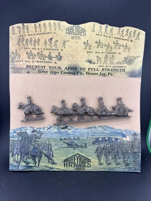 Toy Soldiers Vintage Gris Klip Ejércitos en tarjeta pistola tripulación Foto 1 de 4