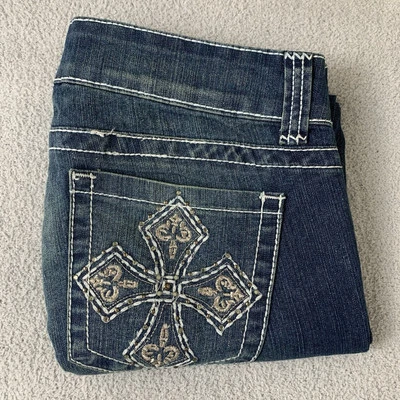 Pantalones de mezclilla chinos para mujer 29 (32x25) recortados adornados bolsillo elásticos nuevos con etiquetas Foto 1 de 4